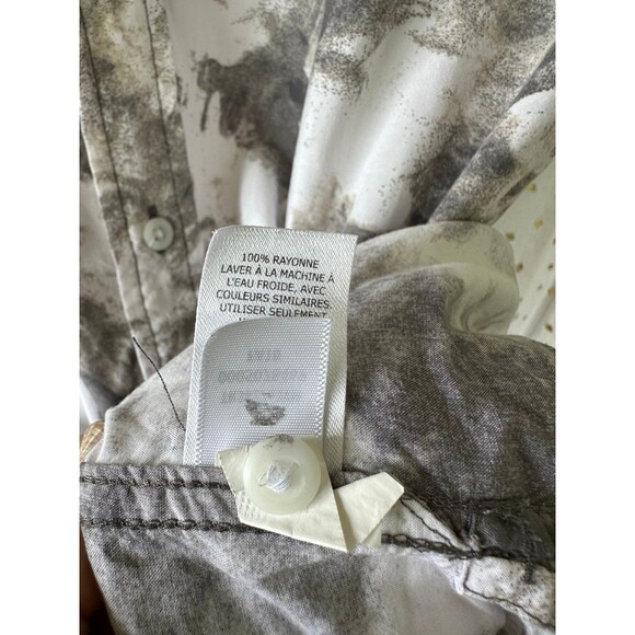 The Rail Men's Artsy Grey White Short Sleeve Button Down Collar Shirt XL - Picture 6 of 7